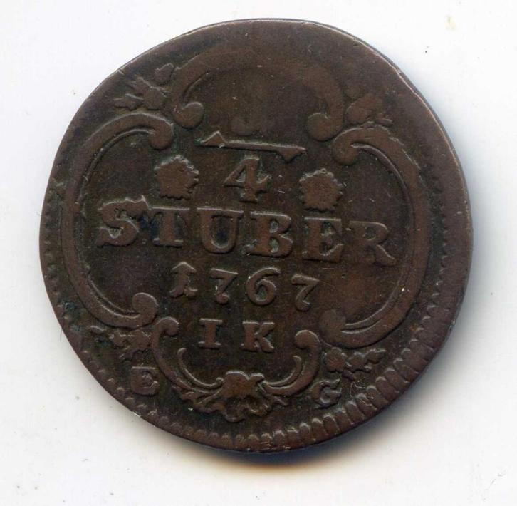 Duitsland Keulen 1/4 Stüber 1767 IK Zeldzamer, Postzegels en Munten, Munten | Europa | Niet-Euromunten, Duitsland, Ophalen of Verzenden