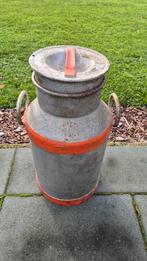 IJzeren carbidbus/ melkbus met deksel, Tuin en Terras, Tuinwanddecoratie, Ophalen, Gebruikt