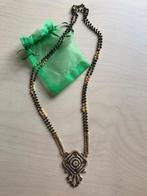 Fraaie goudkleurige indiaasche ketting met strass, Sieraden, Tassen en Uiterlijk, Kettingen, Overige materialen, Met strass, Ophalen of Verzenden