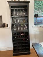 Wijnkast landelijk donker hout, Ophalen, 15 tot 25 flessen, Zo goed als nieuw, 75 cm of meer