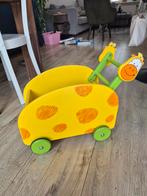 Houten loopwagen, Ophalen, Gebruikt