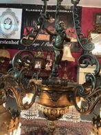 Groot Franse antiek kristallen kroonluchter brons, Antiek en Kunst, Ophalen of Verzenden