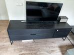 WOOOD Exclusive Silas TV meubel B 180 cm - Black Night, Ophalen, Zo goed als nieuw, 25 tot 50 cm, 150 tot 200 cm