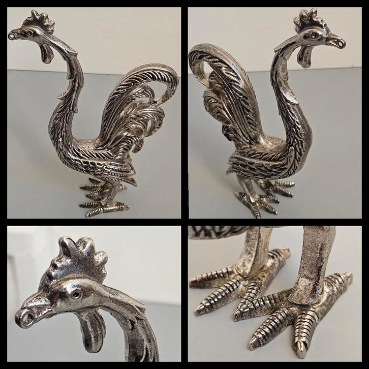 Tafelstuk,  zwaar verzilverde vogel, Antiek en Kunst, Curiosa en Brocante, Ophalen of Verzenden