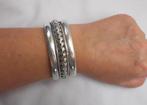 Zilveren zware Egyptisch gekeurde Bedoeïen armband nr.433, Verzenden, Zilver, Armband