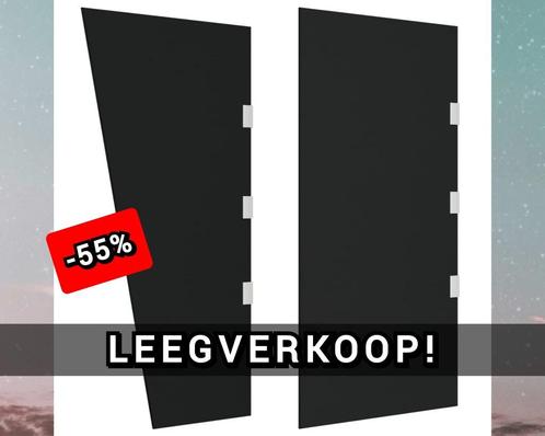 NIEUW Deurluifel zijpaneel (2 stuks) gehard glas zwart, Doe-het-zelf en Verbouw, Deuren en Horren, Nieuw, Overige typen, Minder dan 200 cm