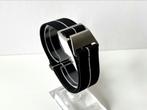 Elastische NATO Horlogeband 20mm Zwart/ Wit NIEUW, Ophalen of Verzenden, Nieuw, Zwart