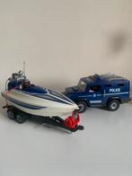 PLAYMOBIL politieauto met politieboot 5187, Complete set, Ophalen of Verzenden, Zo goed als nieuw