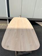 Deens ovaal eettafel 240x100x3 verjongd eiken rustiek, Ophalen, 100 tot 150 cm, Eikenhout, Vijf personen of meer