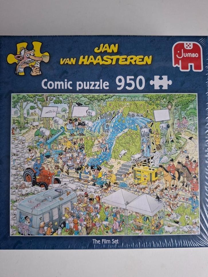 Jan van Haasteren - The Film Set (950st), Hobby en Vrije tijd, Denksport en Puzzels, Zo goed als nieuw, Legpuzzel, 500 t/m 1500 stukjes