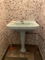 Retro Groene Wastafel met Kraan 62b x 45d x 80h, Ophalen of Verzenden, Gebruikt, Wastafel