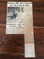 Voetbal krantenartikel DWS Feyenoord januari 1964, Ophalen of Verzenden, Gebruikt, Feyenoord