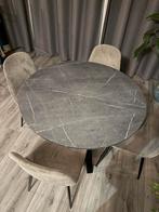 Grijze eettafel + 4 stoelen ophalen in den haag., Ophalen, Overige materialen, Gebruikt, 50 tot 100 cm