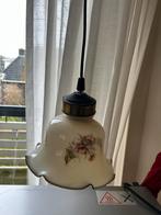 Vintage Vitrage Plafondlamp met Bloemenmotief, Ophalen of Verzenden, Gebruikt, Glas, Minder dan 50 cm