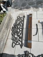 Gietijzeren tuinbank authentiek met hardhouten latten, Tuin en Terras, Ophalen, Gebruikt, Metaal