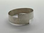 Z505 Prachtige zilveren manchetarmband gehamerd, Sieraden, Tassen en Uiterlijk, Armbanden, Ophalen of Verzenden, X, Zilver, Zilver