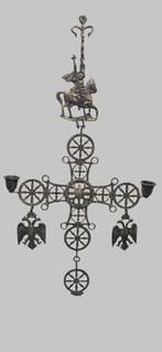 Byzantijns Kruis met kandelaars, Ophalen of Verzenden, Gebruikt, Overige typen, Overige religies