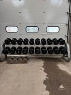 Dumbellrek met dumbells 2 t/m 48 kg , fitness , gym, gewicht, Ophalen, Gebruikt, Onbekend, Onbekend