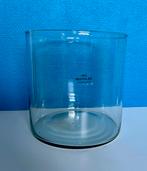 Vaas glas cyclinder 100% recycled handgemaakt, Overige kleuren, Ophalen of Verzenden, Minder dan 50 cm, Glas