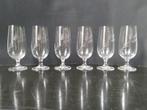 Zes bierglazen op voet Joska kristal - Bodenmais tarwe aren, Ophalen of Verzenden, Zo goed als nieuw, Overige typen