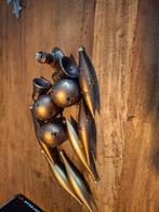 Bruine glasgeblazen kerst pegels klokken ballen, Diversen, Kerst, Ophalen of Verzenden