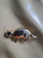 Goudkleurige kat broche, Sieraden, Tassen en Uiterlijk, Broches, Verzenden, Zo goed als nieuw, Goud, Overige materialen