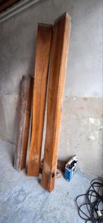 Hardhouten balken 3 stuks, Doe-het-zelf en Verbouw, Hout en Planken, Ophalen, Gebruikt, 50 mm of meer, Balk