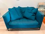 Minotti Andersen blauw turquoise loveseat, Ophalen, Gebruikt, Tweepersoons, 75 tot 100 cm