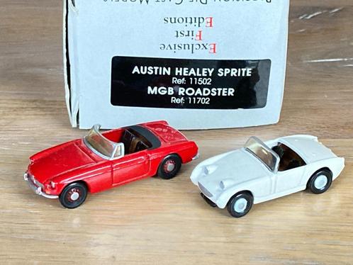 EFE - MGB Roadster rood & Austin Healey Sprite wit 1:76 MIB, Hobby en Vrije tijd, Modelauto's | Overige schalen, Zo goed als nieuw