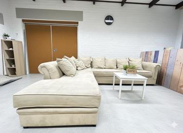 Luxe Hoekbank - Stof, Beige, Zespersoons beschikbaar voor biedingen
