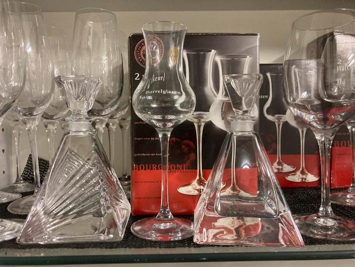 Diverse glazen: wijn, champagne, borrel - Bourgogne, Verzamelen, Glas en Borrelglaasjes, Gebruikt, Borrel- of Shotglas, Ophalen of Verzenden