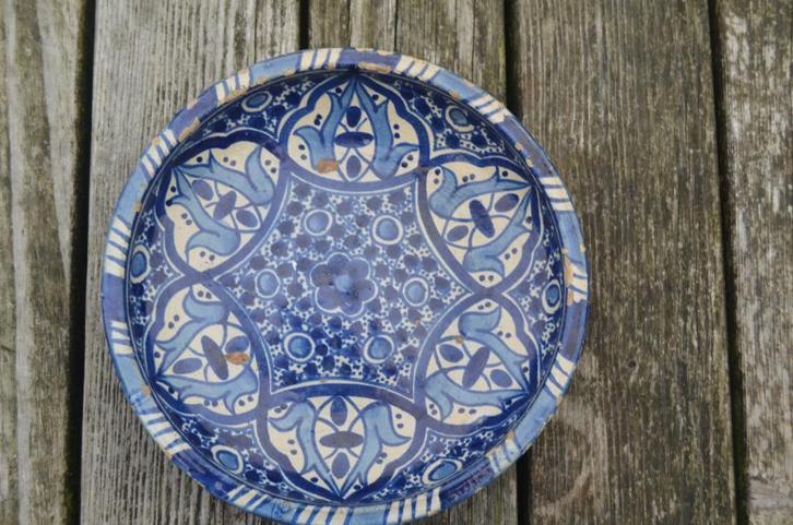 N. Afrikaans Arabisch keramieke schaal Maghreb / Fez / Safi?, Antiek en Kunst, Antiek | Schalen, Ophalen of Verzenden
