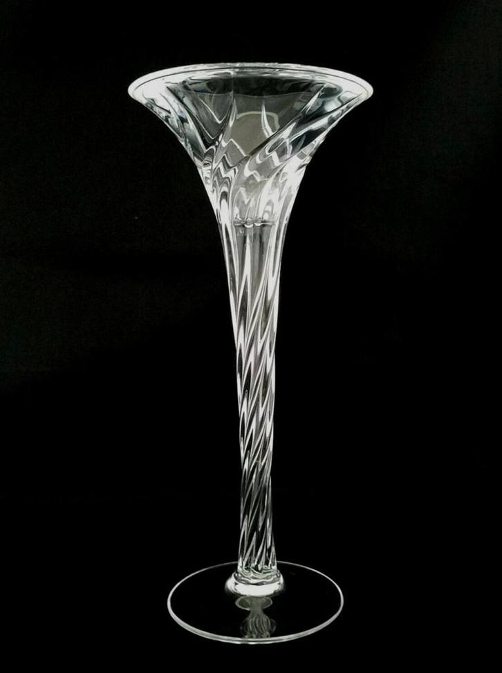 J.G Durand Cristal d’Arques trumpetvaas gedraaide steel 1970, Antiek en Kunst, Antiek | Glas en Kristal, Ophalen of Verzenden