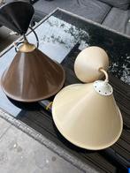 2 Vintage hanglampen. Metalen kap. E27 fitting, Ophalen of Verzenden, Gebruikt, Minder dan 50 cm