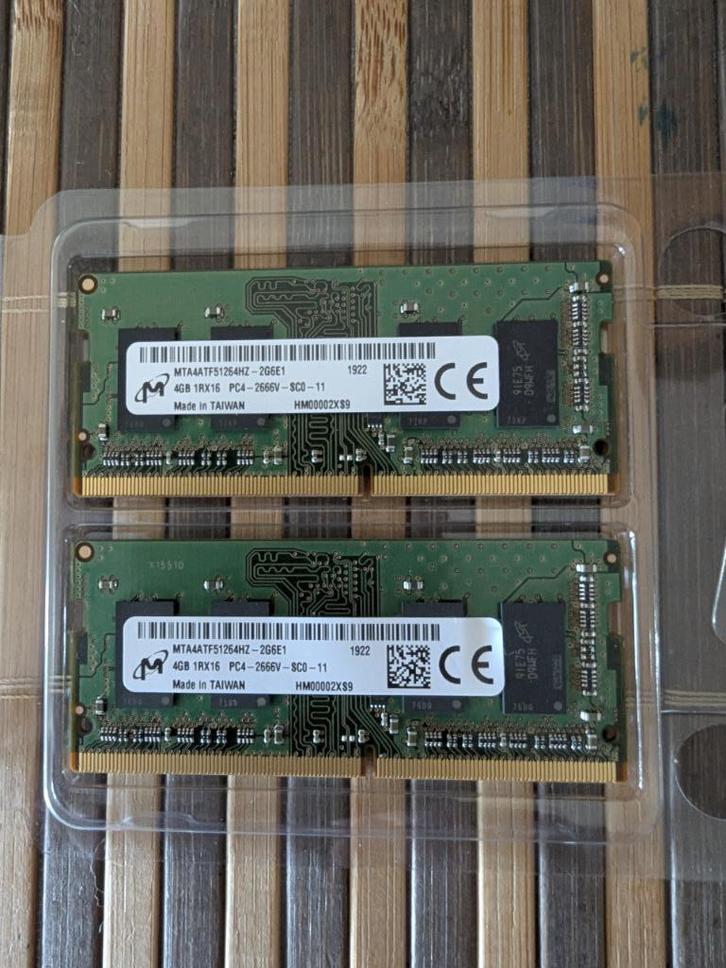 DELL 2 x 4 GB RAM geheugen R2x8 2666 mHZ SODIMM DDR4, Computers en Software, RAM geheugen, Gebruikt, Laptop, 8 GB, DDR4, Ophalen of Verzenden