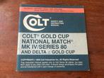 Colt Gold Cup National Match pistool voorschrift schietsport, Verzenden, Nederland, Boek of Tijdschrift, Landmacht