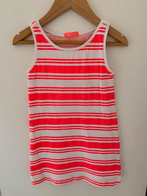 Hema zomerjurkje – Neon/wit gestreept – Maat 86/92, Kinderen en Baby's, Babykleding | Maat 86, Zo goed als nieuw, Meisje, Jurkje of Rokje