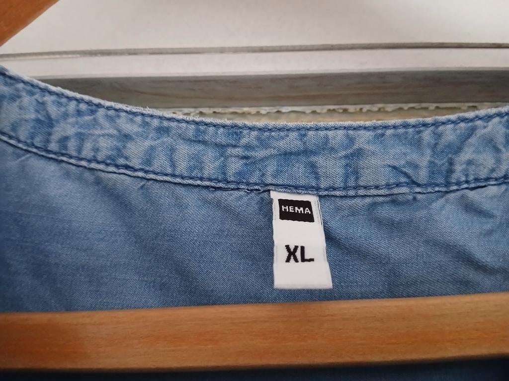 Spijker bloes- jurkje, Kleding | Dames, Ophalen of Verzenden, Gedragen, Blauw, W30 - W32 (confectie 38/40)