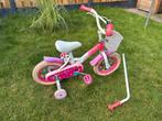 12 inch 2 Cycle meisjes kinderfiets met zijwielen en duwstok, Fietsen en Brommers, Ophalen of Verzenden, Zo goed als nieuw
