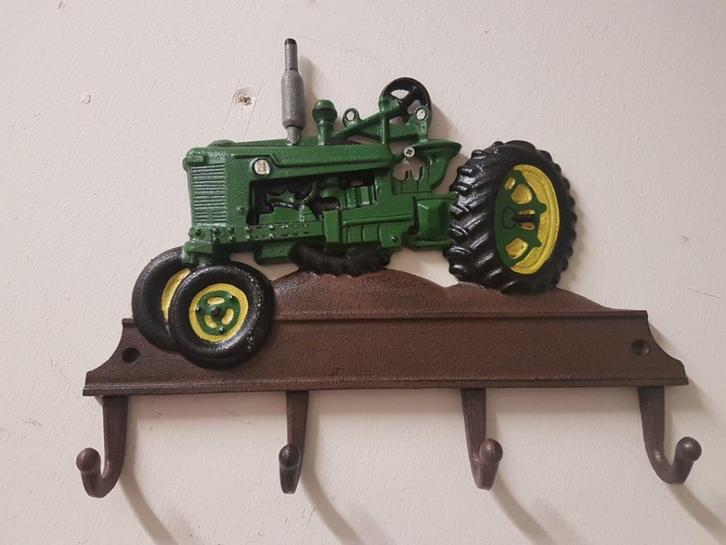 Groene tractor kapstok van gietijzer haken wanddeco, Huis en Inrichting, Woonaccessoires | Kapstokken, Nieuw, Wandkapstok, Minder dan 100 cm