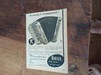 Advertentie van Hohner accordeon Sinterklaas 1951, Verzamelen, Ophalen of Verzenden, Zo goed als nieuw, Overige typen