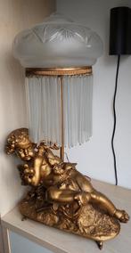 Antieke Engel Lamp met Glazen Kap, Ophalen