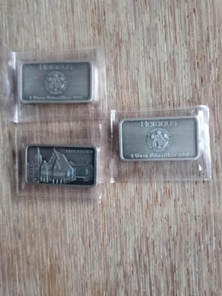 Argor Heraeus 1 Oz 999 zilver "Paderborn" in antique finish, Postzegels en Munten, Edelmetalen en Baren, Zilver, Verzenden