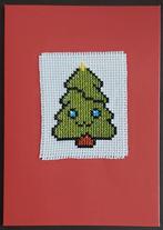 geborduurde kerstkaart met kerstboom (1763), Ophalen of Verzenden, Nieuw, Kerst