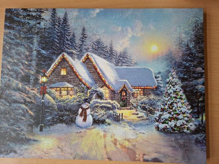 kerst schilderij met verlichting, Diversen, Kerst, Zo goed als nieuw, Ophalen