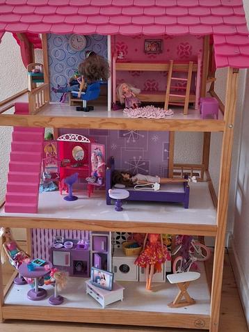 Mega groot Barbiehuis 2 zijden spelen met Barbies, meubels