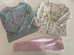 Hema kleding setje meisjes maat 62 lichtblauw roze bloemig, Ophalen of Verzenden, Gebruikt, Meisje