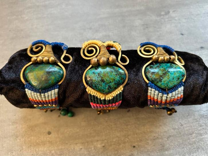 3 x Chrysocolla Edelsteen Armband, Zuid-Amerika pr.p.stuk, Sieraden, Tassen en Uiterlijk, Edelstenen, Nieuw, Ophalen of Verzenden