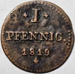 Hessen-Darmstadt 1 Pfennig 1819 zeldzame - Louis I, Ophalen of Verzenden