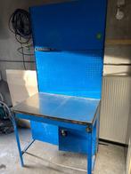 Werkbank met opbergkast en ophangbord, Ophalen, Gebruikt, 120 tot 170 cm